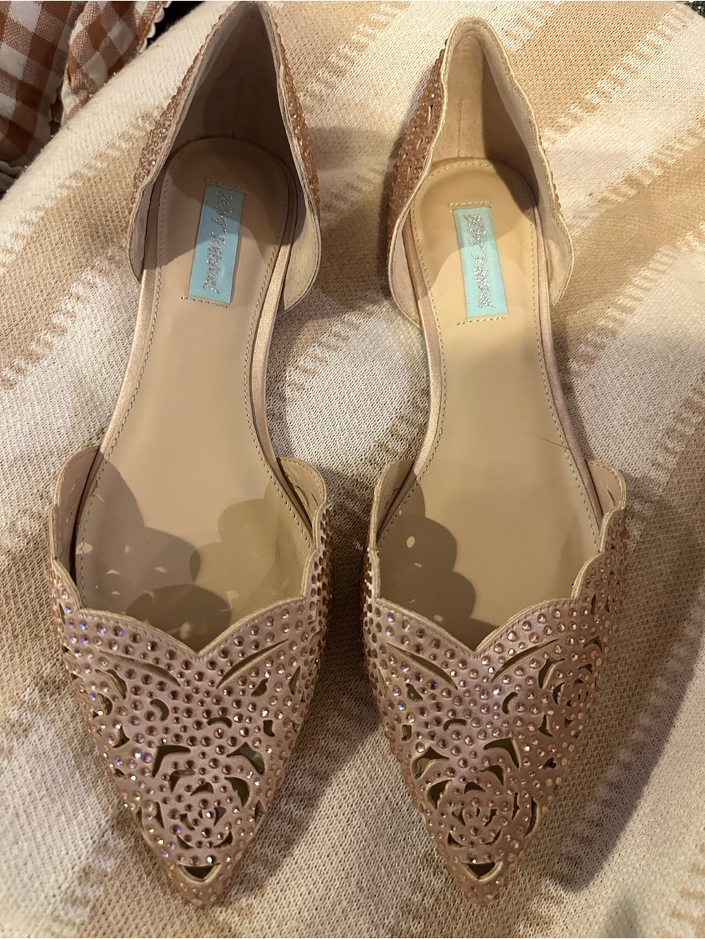 Betsey Johnson Crystal-Embellished D'Orsay Pointed Bridal Flats (10)